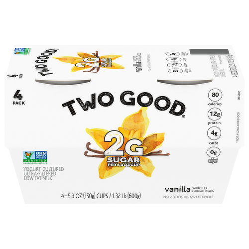 Two Good Yogurt, Vanilla, 4 Pack