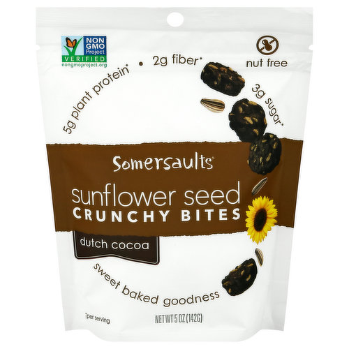 Somersaults Crunchy Bites, Sunflower Seed, Dutch Cocoa