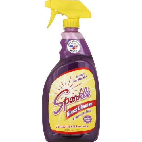 Leaves no streaks. Ammonia-free. Works without streaking. Excellent for use on windows, mirrors, sinks, countertops, and Plexiglas! Windows & mirrors. Sinks & countertops. Plexiglas. Please recycle this package. Product & components proudly made in USA.