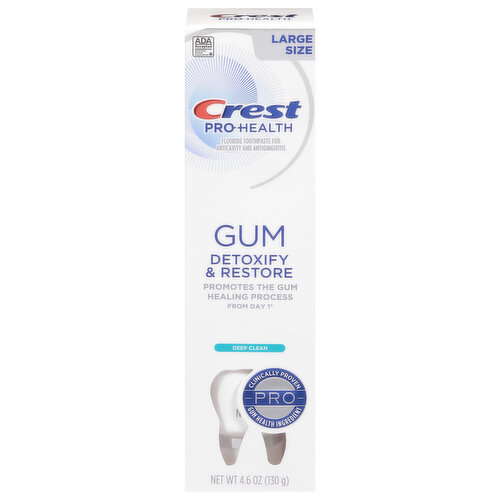 Crest Pro-Health Toothpaste, Fluoride, Gum, Detoxify & Restore, Deep Clean, Large Size