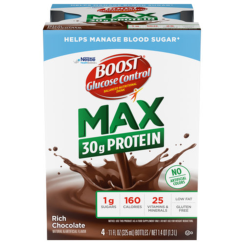 Boost Max Balanced Nutritional Drink, Rich Chocolate, Glucose Control