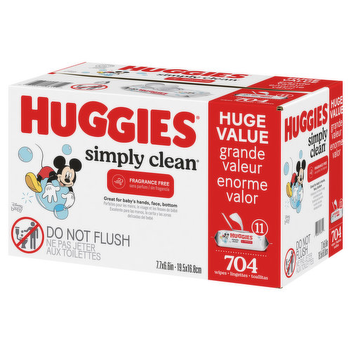 Huggies simply clean unscented baby wipes sales