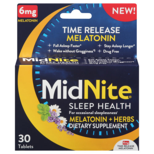 MidNite Melatonin, 6 mg, Tablets