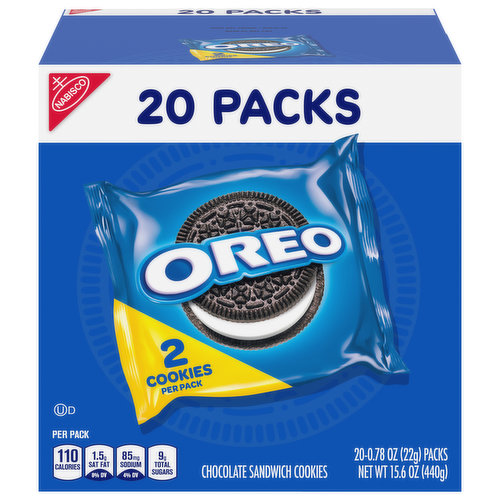 OREO Chocolate Sandwich Cookies, Snack Packs