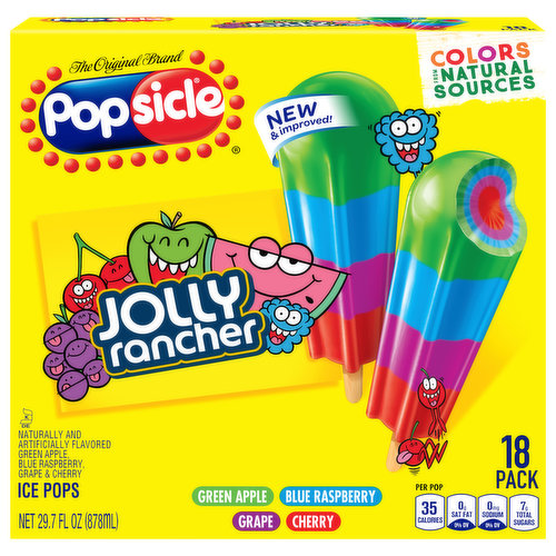 Popsicle Ice Pops, Jolly Rancher, 18 Pack