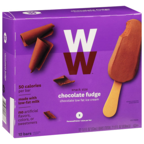 Individually wrapped. About us. We believe that wellness can fit into everyone's life. We're here to inspire you with practical tools, a supportive community and foods you'll love - so you can build helpful habits that last. Welcome to wellness that works. Why we love this. WW ice cream bars are sweet, smooth and refreshing - and don't contain artificial flavors, colors, or sweeteners. This snack bar is full of rich, creamy, chocoltely deliciousness. Sit back and enjoy. Please recycle.
