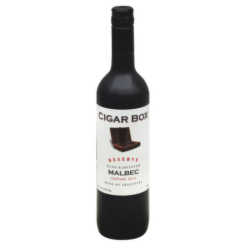 Cigar Box Malbec, Reserve, Wine of Argentina, Vintage 2012