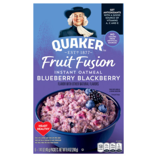 Quaker Fruit Fusion Instant Oatmeal, Blueberry Blackberry