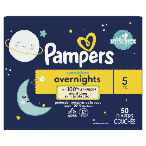 Pampers Swaddlers Overnights Swaddlers Overnights Diapers Size 5