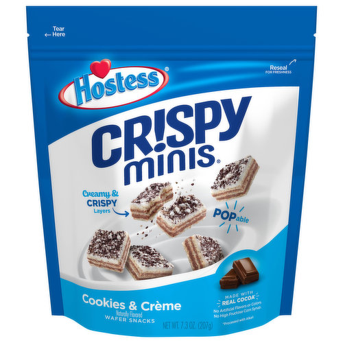 Creamy & crispy layers. Popable. No high fructose corn syrup. Crunchy creamy layers. Scoop'em. Snack'em. Share'em.