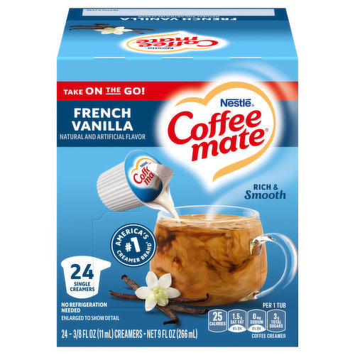 Coffee-Mate Coffee Creamer, French Vanilla, Single Creamers