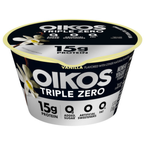 Oikos Triple Zero Yogurt, Nonfat, Vanilla