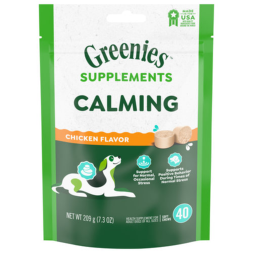 Greenies Supplements Dog Chews, Chicken Flavor, Calming, Adult