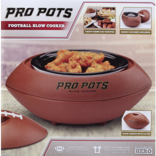 Cooks 1.5 Quart Football Print Slow Cooker