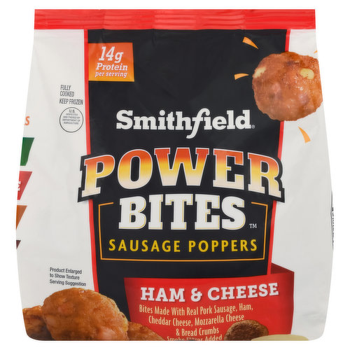 Smithfield Power Bites Sausage Poppers, Ham & Cheese