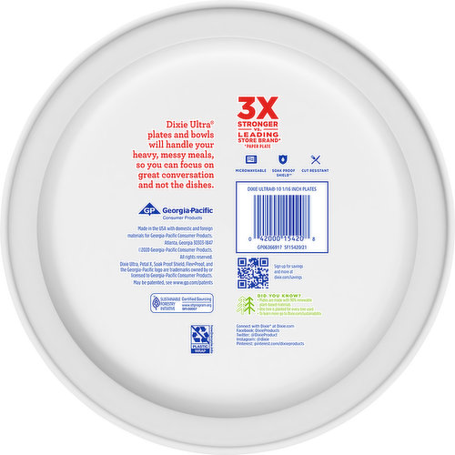 Dixie Ultra Built Strong 10 1/16in Paper Plates