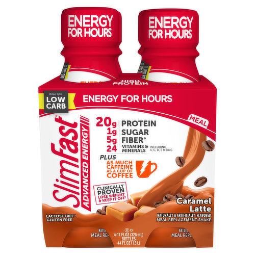 SlimFast Advanced Energy Meal Replacement Shake, Caramel Latte