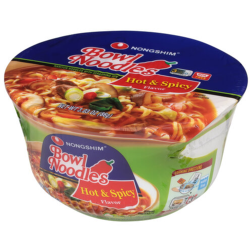 Nong Shim Bowl Noodle Soup, Spicy Chicken Flavor - 12 pack, 3.03 oz packages