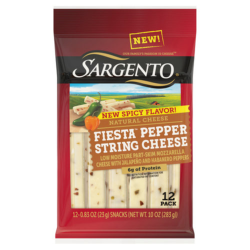 Sargento String Cheese, Natural, Fiesta Pepper