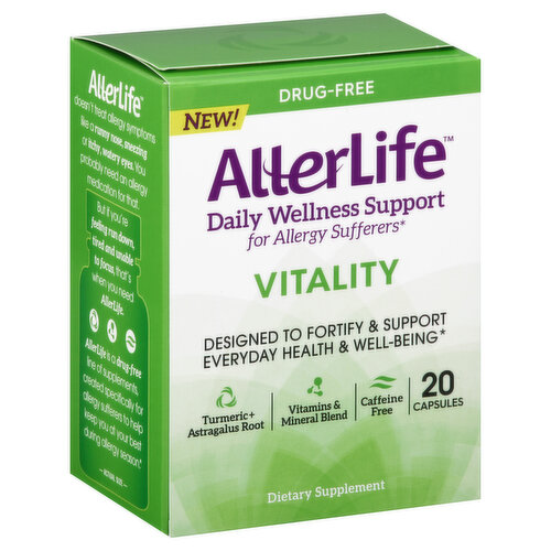 AllerLife Daily Wellness Support, Drug-Free, Vitality, Capsules