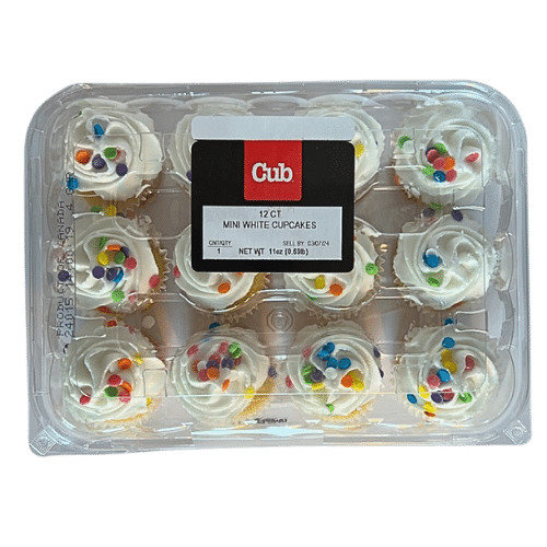 Cub Bakery White Cupcakes with White Icing