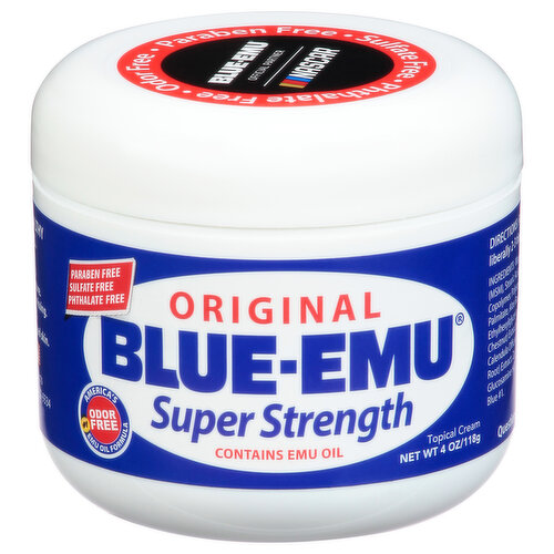 Blue Emu Original Super Strength Muscle and Joint Cream, Support for Muscles and Joints, Travel Size 3 oz