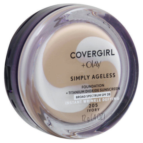 Other Information: Protect this product from excessive heat and direct sun.  Misc: Foundation + titanium dioxide sunscreen. Covers lines and wrinkles instantly by floating over them not settling into them. covergirl.com. Made in US with foreign parts.