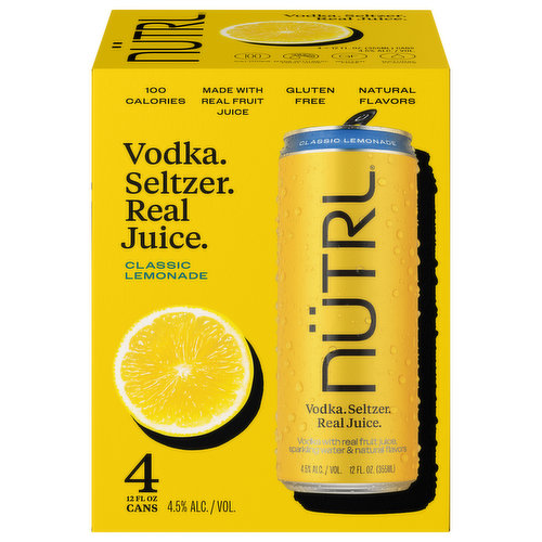 Nutrl Vodka Seltzer, Classic Lemonade