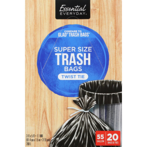 1.5 Gallon 100 Counts Strong Trash Bags Garbage Bags by , Bathroom