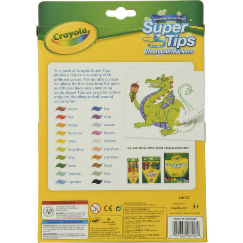 Crayola Super Tips Washable Markers 20-Color Pack