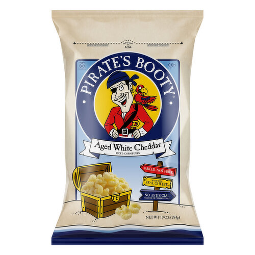 Pirates Booty Rice & Corn Puffs, Aged White Cheddar