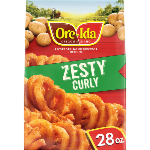 Ore-Ida Zesty Curly Seasoned French Fries Fried Frozen Potatoes