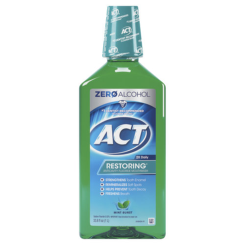 ACT Restoring Mouthwash, Anticavity Fluoride, Mint Burst
