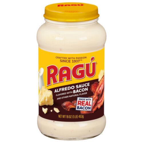 Ragu Alfredo Sauce, Flavored with Bacon