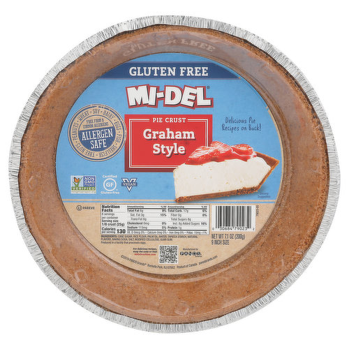 Pie Crust, Gluten Free, Graham Style, 9 Inch Size