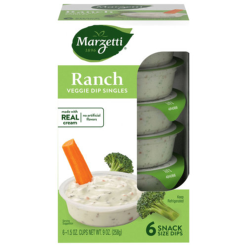 Marzetti Veggie Dip Singles, Ranch, Snack Size