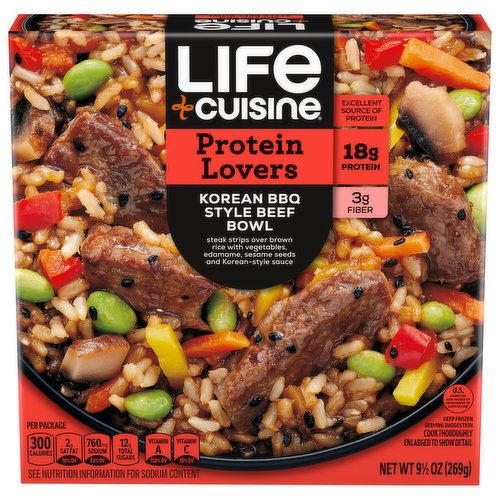 Life Cuisine Protein Lovers Beef Bowl, Korean BBQ Style