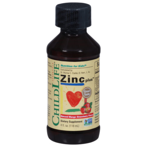 ChildLife Essentials Zinc Plus, Natural Mango Strawberry Flavor