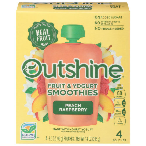 Outshine Fruit & Yogurt Smoothies, Peach Raspberry