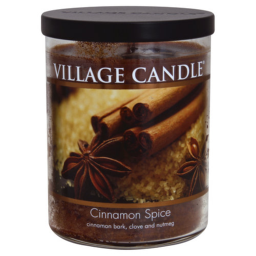 Village Candle Candle, Cinnamon Spice, Glass Cylinder