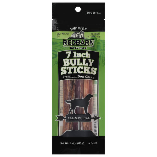 Redbarn Dog Chews, Premium, Bully Sticks, 7 Inch