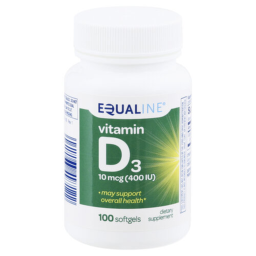 Equaline Vitamin D3, 10 mcg, Softgels