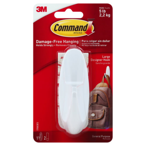 COMMAND Designer Hook, General Purpose, Large