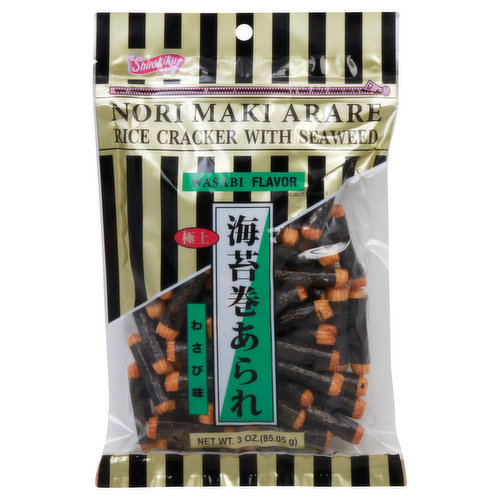 Shirakiku Rice Cracker with Seaweed, Wasabi Flavor