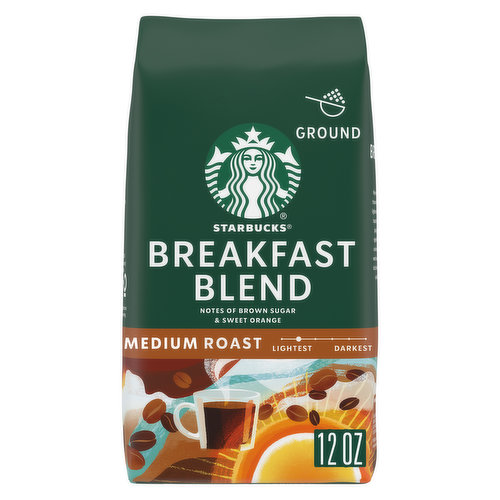 Starbucks Ground Coffee, Breakfast Blend, Medium Roast