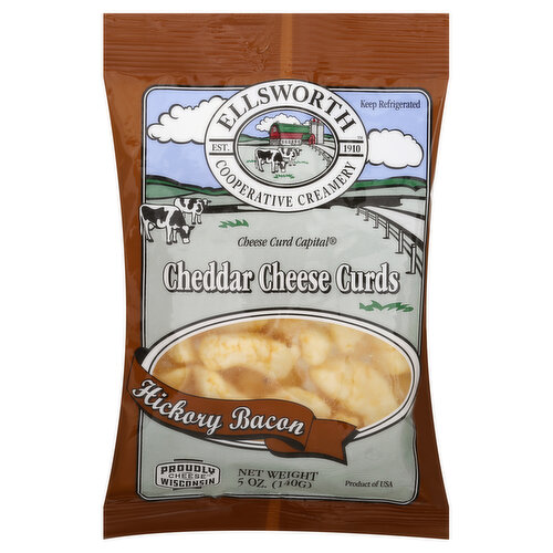 Ellsworth Cooperative Creamery Cheddar Cheese Curds, Hickory Bacon