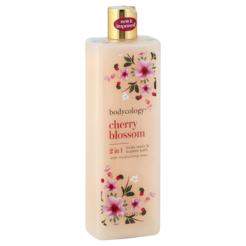 Bodycology Body Wash & Bubble Bath, Cherry Blossom, 2 in 1