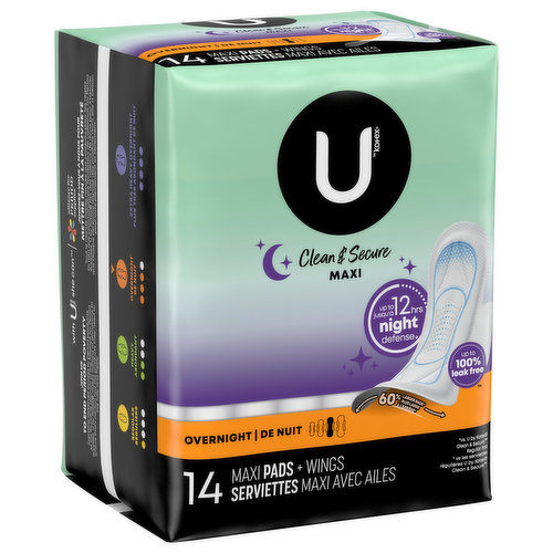 U by Kotex Clean & Secure Overnight Maxi Pads with Kenya