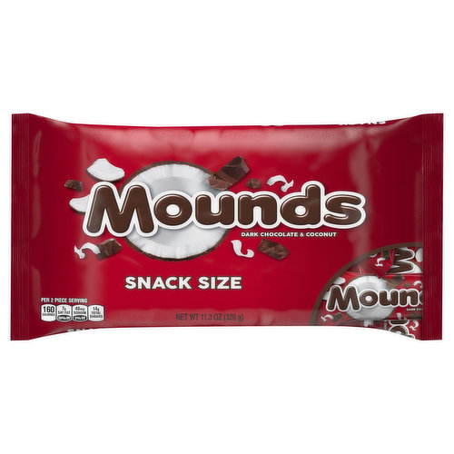 Mounds Candy, Dark Chocolate & Coconut, Snack Size