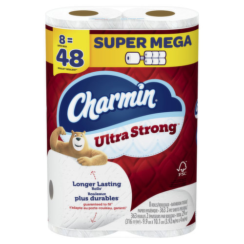 Charmin Ultra Strong Charmin Ultra Strong Bath Tissue 8 Super Mega Rolls -8RL